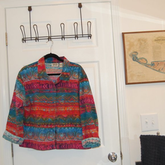 Chico's Design 100% Cotton Multi Color 6 Button Jacket Size 3 (XL) - Picture 2 of 13